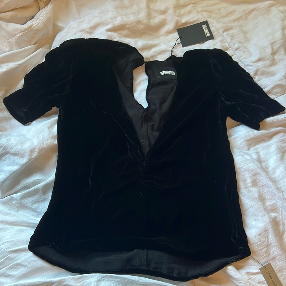 Reformation black Fiona top